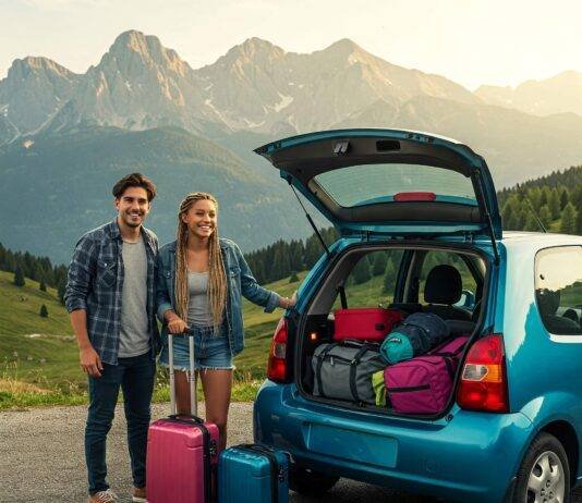 How to Save Big on Long-Term Car Rentals "Couple renting car for scenic mountain trip"