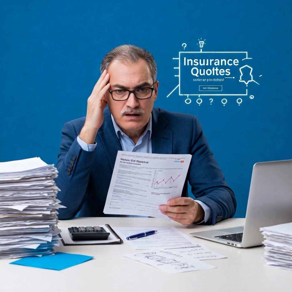 Driver frustrated with insurance quotes.
