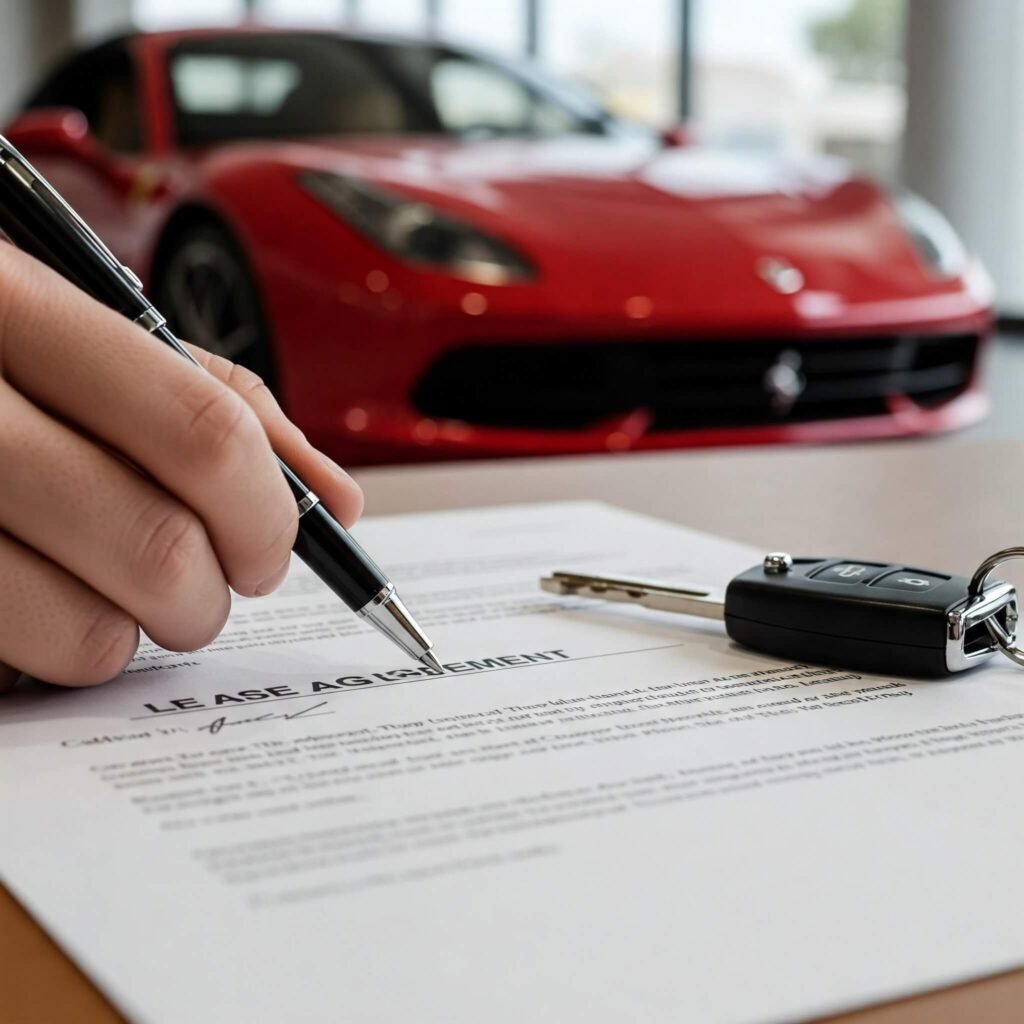 Signing Car Lease Agreement