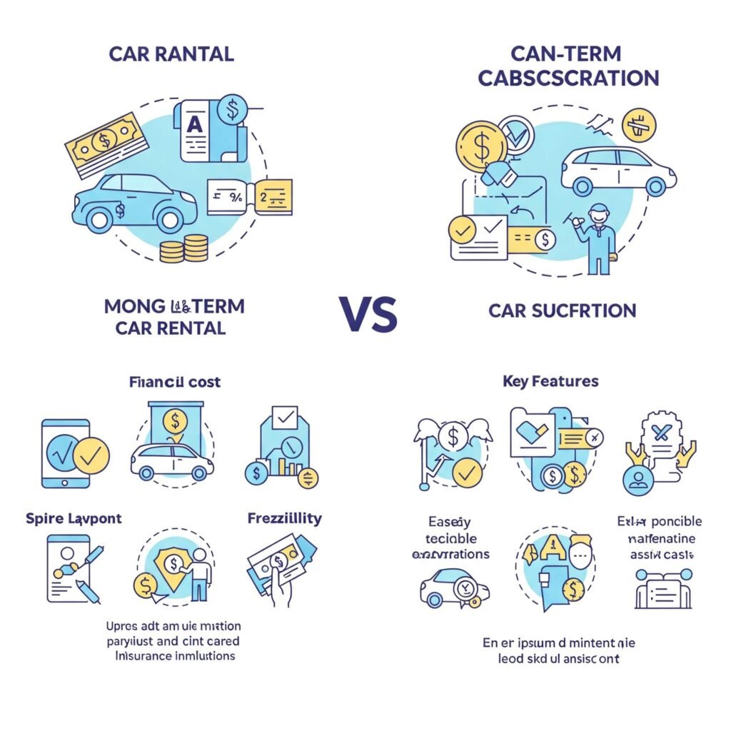 Infographic: Car rental vs. car subscription