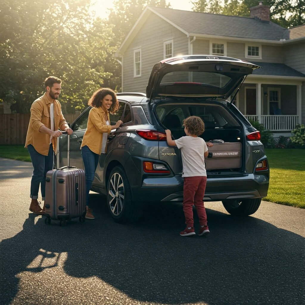 "Family Loading Luggage into 2025 Hyundai Kona