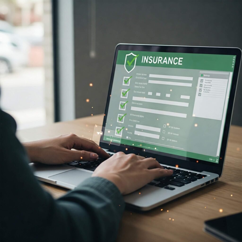 Online insurance form checklist.