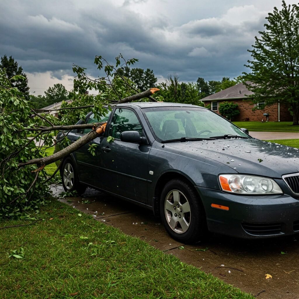 Car Damaged by Hailstorm