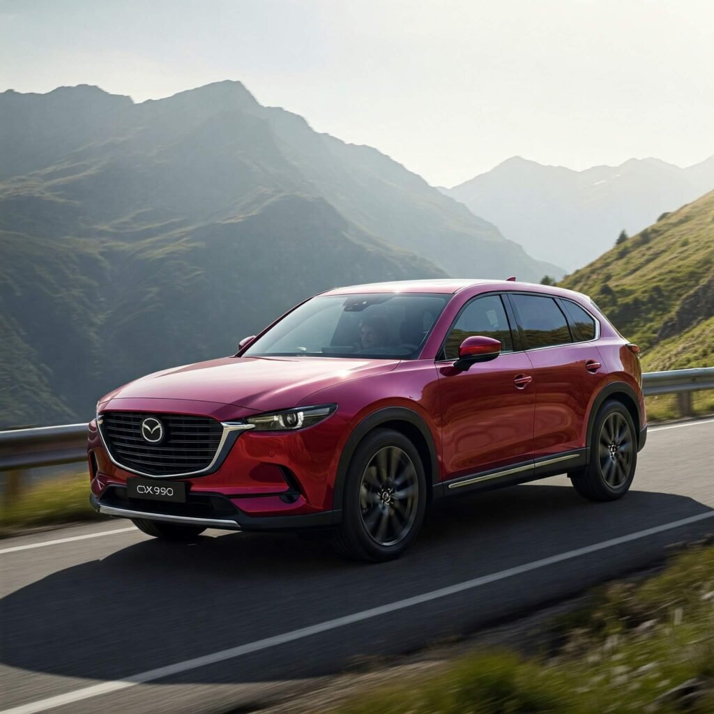 "2025 Mazda CX-90 winding mountain road family adventure"