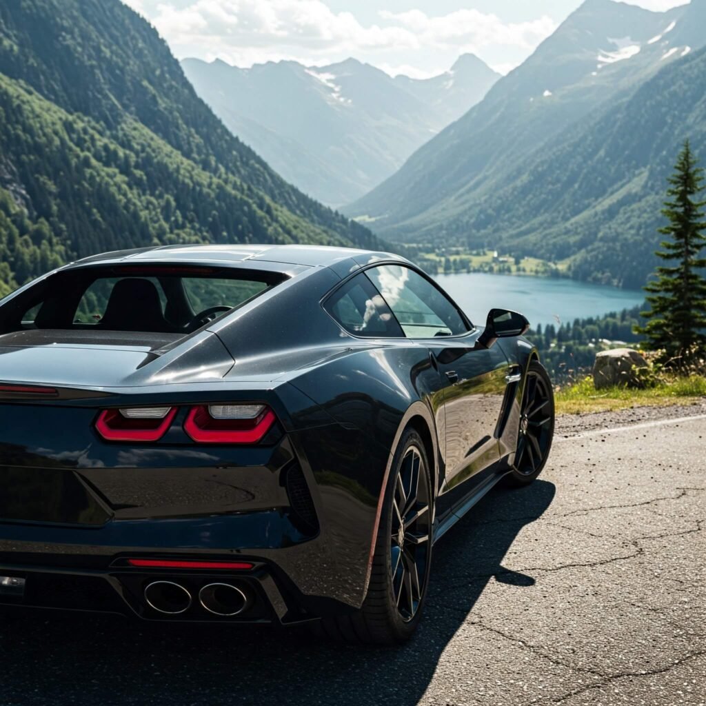 Black Silver Car Scenic View