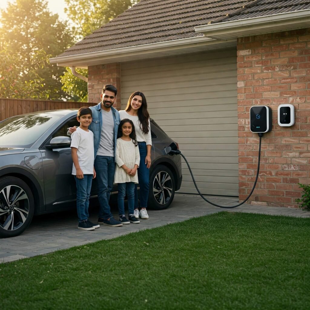 Family and EV charging at home