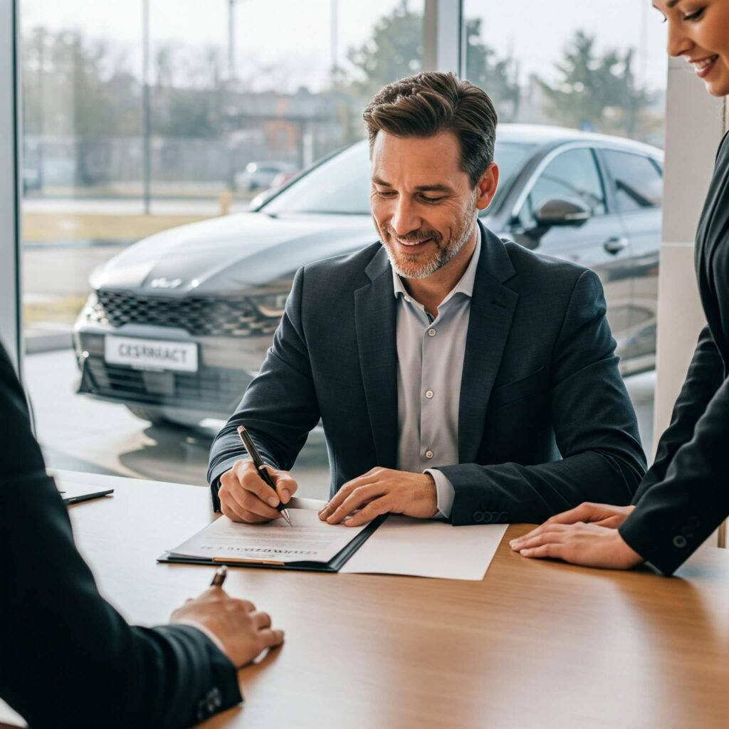 "Leasing a 2025 Kia K5 at Dealership"