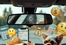 Are Car Insurance Quotes Accurate? What You Must Know Cracked mirror reflects insurance quote; burrito spills on competitor's; cool dog watches.