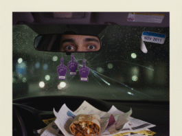 How Much Car Insurance Coverage Do You Really Need? Burrito, insurance quotes, and panicked eyes in car.